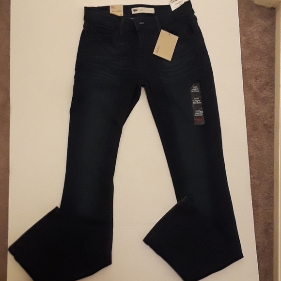 Levi's Dark Wash New Legging Mini Boot Denim Jean’s A37 - Picture 2 of 10